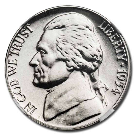 1954 Jefferson Nickel PF-69 NGC 1954 Jefferson Nickel PF-69 NGC